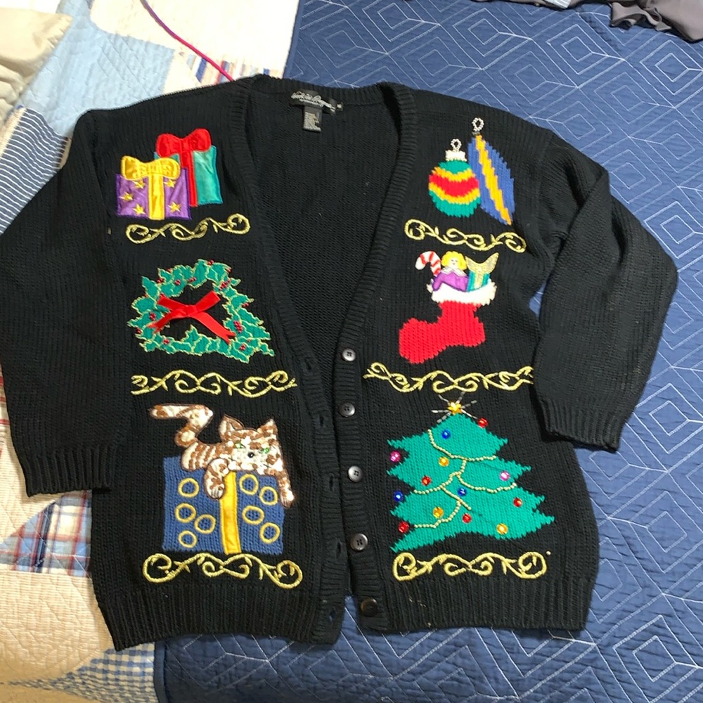 Vintage Christmas sweater - cardigan women’s size medium